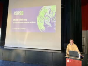 Lars Fattinger (Klasse 10) beim Weltklimagipfel COP 26